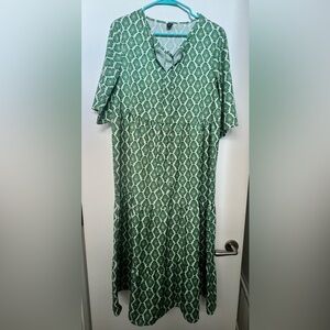 SHEIN Emerald Geometric Maxi Dress